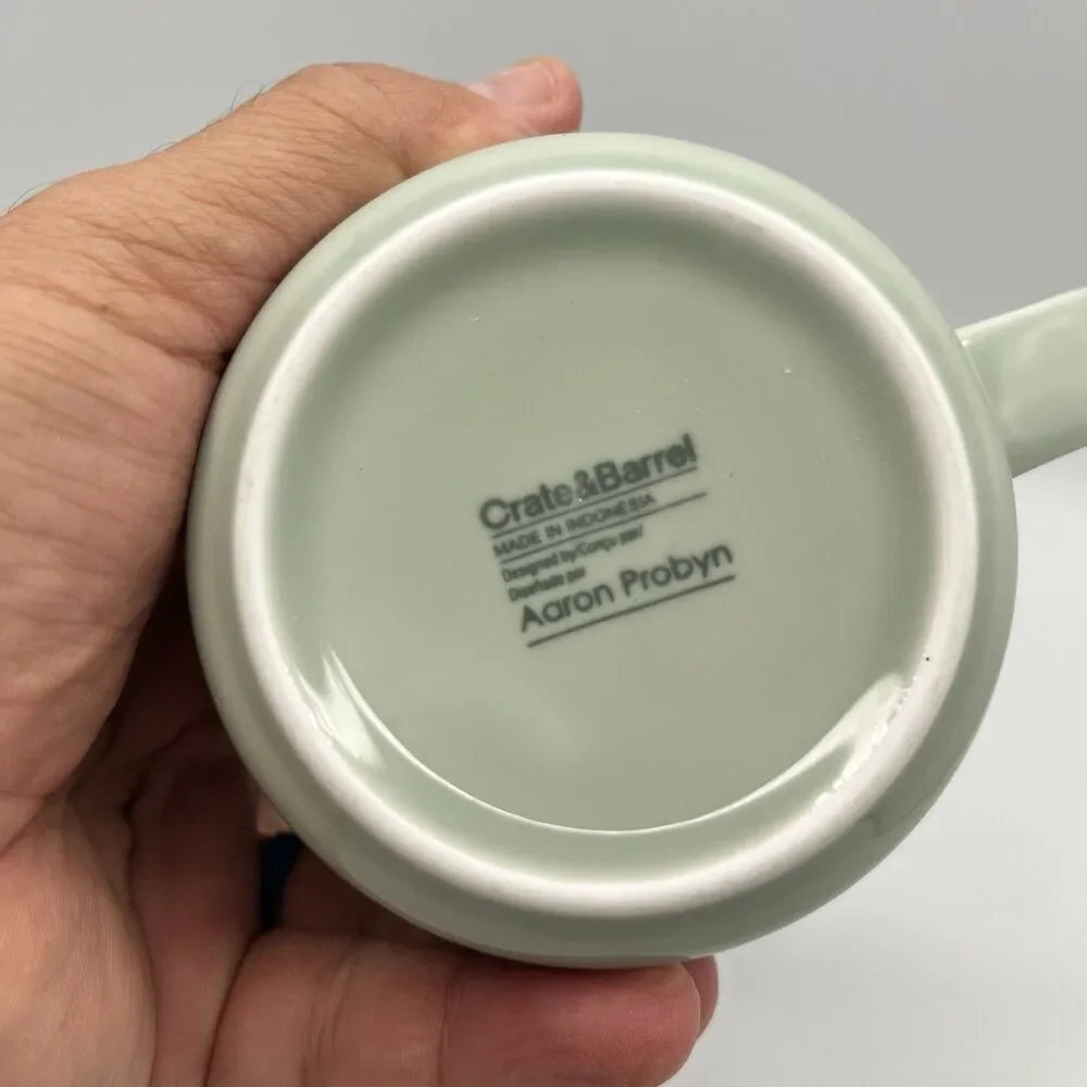 Crate & Barrel Aaron Probyn Hue Coffee Mug Light Green 12oz.